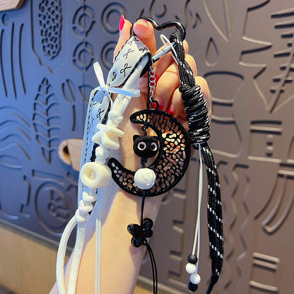 Simple miu DIY moon bracelet keychain bag pendant accessories creative car school bag keychain pendant