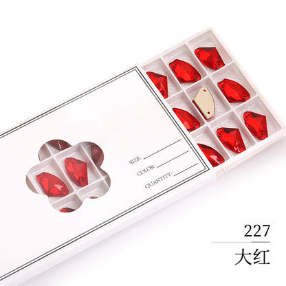 Axe Flat Buckle - Flat Bottom Special-Shaped Hand-Sewn Rhinestones Real Silver Plating Shoe Accessories Luggage Clothing