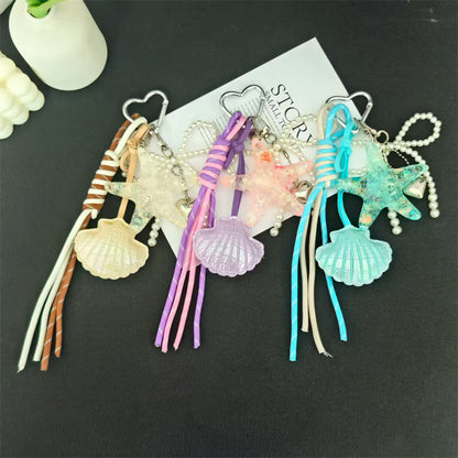 Starfish braided hair phone thread scrunchie pearl straight braid artifact female ponytail bubble braid hair rope versatile hair accessories