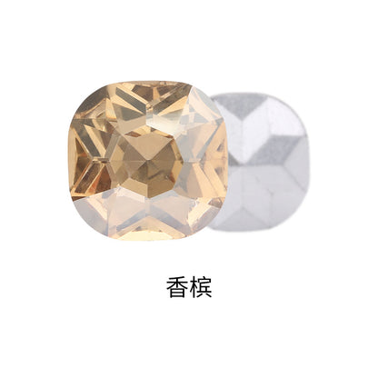 Fat square pointed sole special-shaped diamond earrings, nail art diamond accessories, shoes, bags, clothing, crystal accessories, pointed sole fat square diamonds