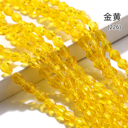 Xichuan cross-border water drop beads, glass beads, door curtains, garment accessories, straight hole water drop beads, cut surfaces, crystal bead factory wholesale