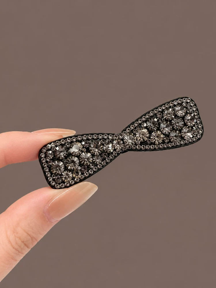 Japanese and Korean new rhinestone bow hair clip, side clip, side bangs clip, high-end front hair clip, hair clip