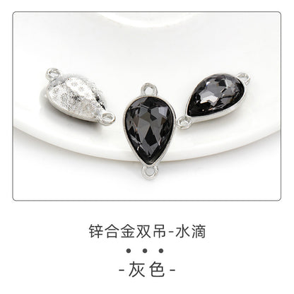 Direct supply of waterdrop double pendants, zinc alloy pendants, earrings, bracelets, jewelry accessories, high-value waterdrop double pendants