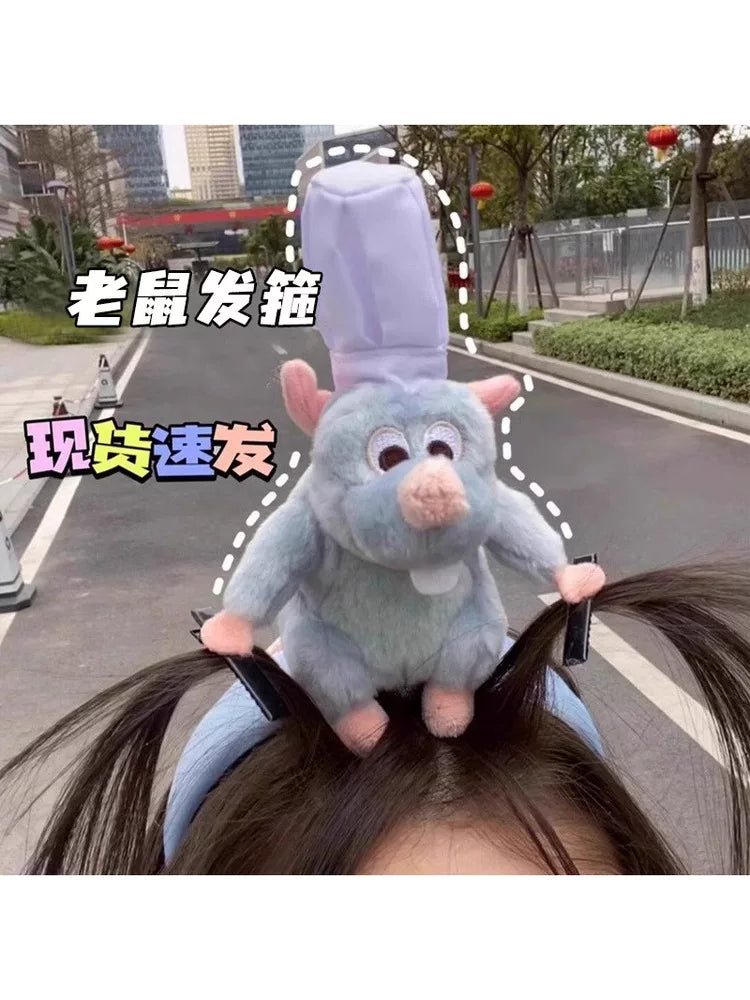 Ratatouille headband, Xiaohongshu, the same style of plush hair dolls, funny bundles, funny hair accessories