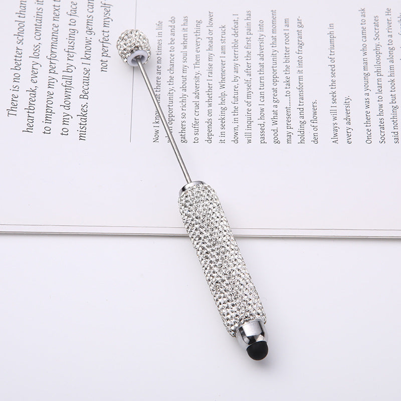 Source wholesale DIY touch screen full diamond ballpoint pen AB dazzling faience clay diamond ballpoint pen cross-border hot selling handmade gifts
