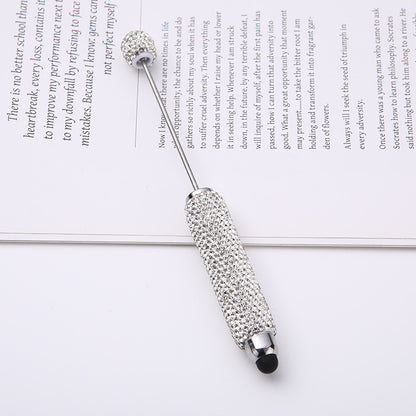 Source wholesale DIY touch screen full diamond ballpoint pen AB dazzling faience clay diamond ballpoint pen cross-border hot selling handmade gifts