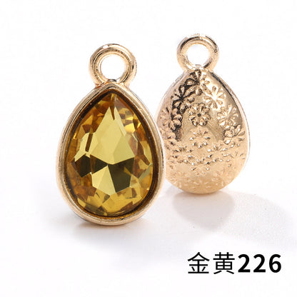Cross-border hot-selling waterdrop pendants, gold-plated base diamond-inlaid headbands, clothing accessories, earrings, necklaces, accessories, versatile single pendants