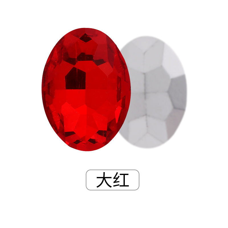 Oval Pointed Bottom Diamond Rhinestones - Crystal Glass Hair Accessories Wedding Dress Decoration