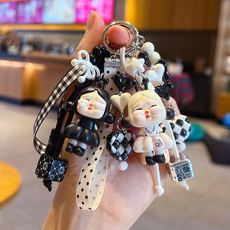 Handmade DIY little crying bag cute grain change baby keychain doll pendant, car bag keychain, doll small pendant