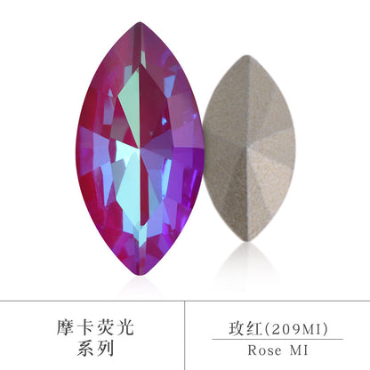 Pointed Base Horse-Eye Mocha AB Rhinestone Accessories Finished Accessories DIY Accessories Special-shaped Rhinestone Materials Factory Wholesale