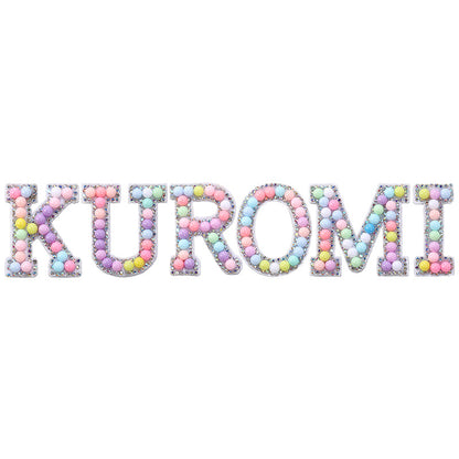 Macaron letter stickers, 26-letter English DIY accessories, clothing accessories, faux pearl and rhinestone appliqué set
