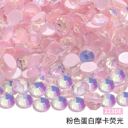 Guomao A-Diamond Even-Face Protein Mocha Fluorescent Ultra-Glitter Glass Diamond Jewelry Accessories DIY Phone Case Accessories Flat-Bottom Diamond
