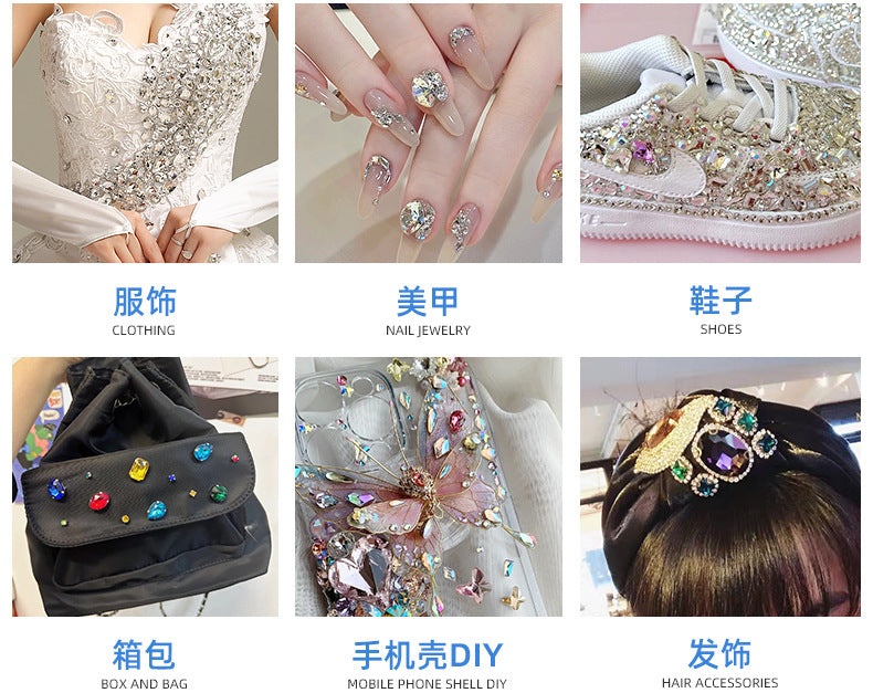 Oval Pointed Bottom Diamond Rhinestones - Crystal Glass Hair Accessories Wedding Dress Decoration