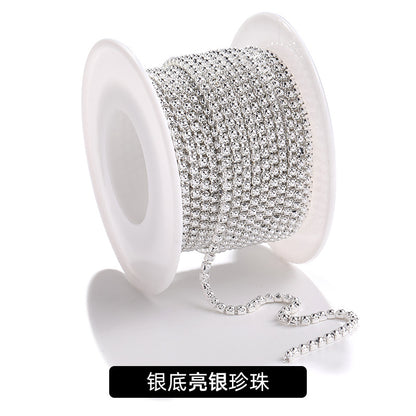 Factory supply pearl claw chain AB color chain 2mm dense claw chain DIY phone case diamond chain handmade material accessories