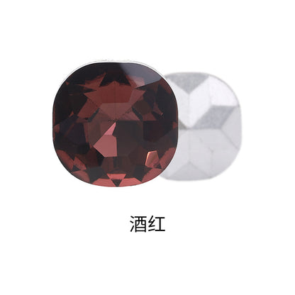 Fat square pointed sole special-shaped diamond earrings, nail art diamond accessories, shoes, bags, clothing, crystal accessories, pointed sole fat square diamonds