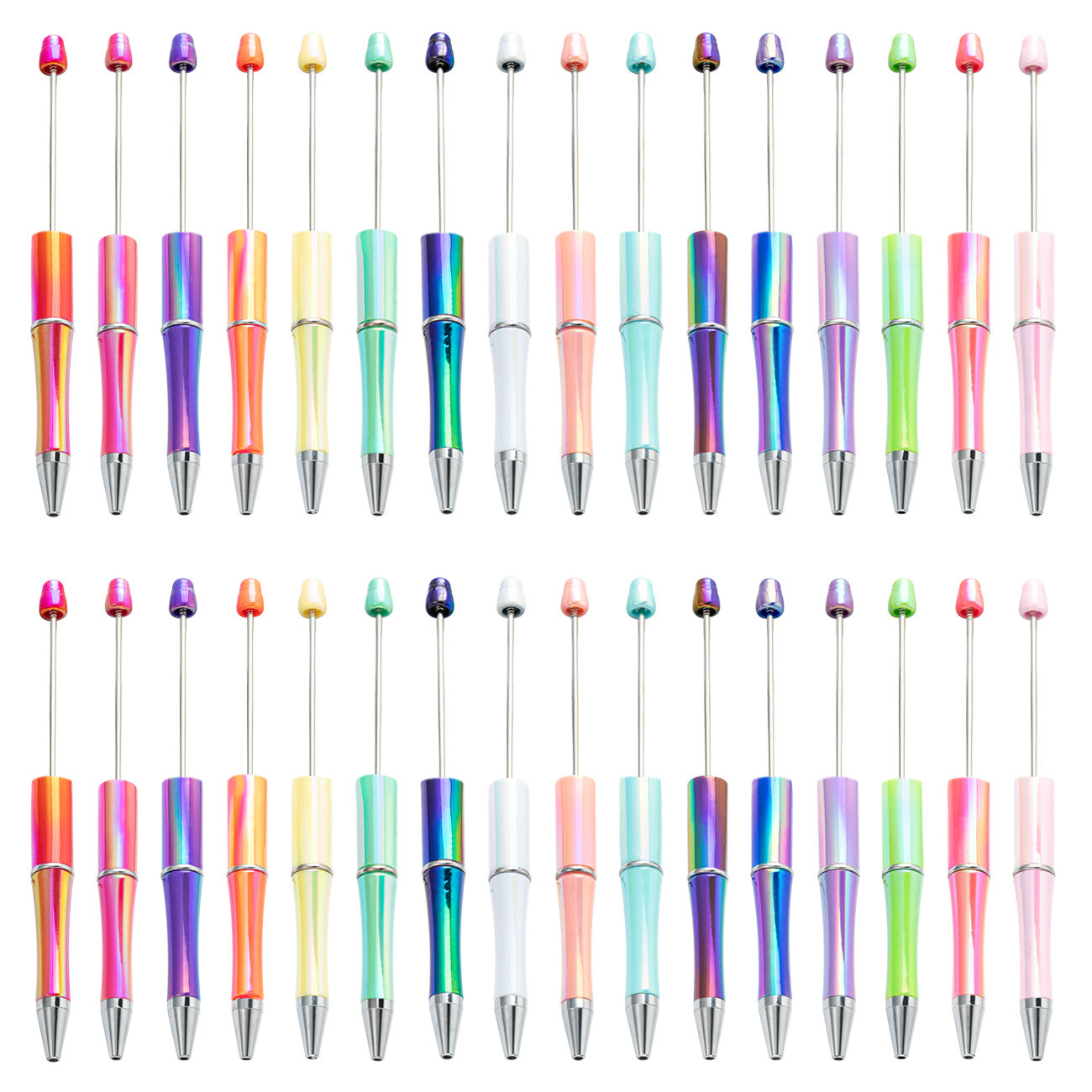 DIY Ballpoint Pen - Wholesale Plastic Printable Logo UV Gradient Beaded Pen