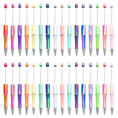 DIY Ballpoint Pen - Wholesale Plastic Printable Logo UV Gradient Beaded Pen