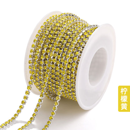 Hot Selling Multicolor White K Claw Chain 2 2.5 2.8 3mm Dense Crystal Glass Drill Claw Chain DIY Clothing Decorations