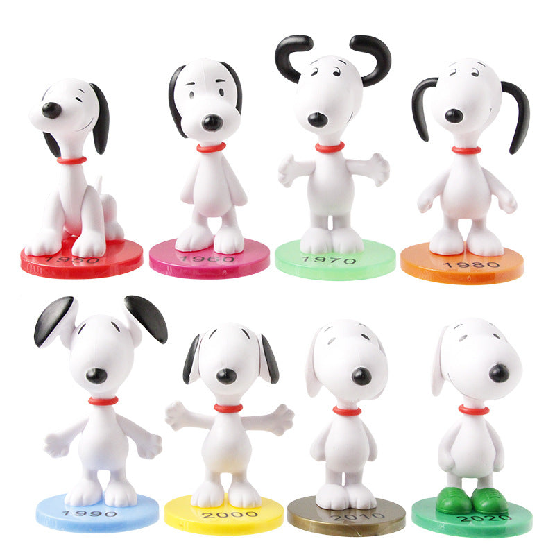 Cross-border trendy toy doll year Snoopy small tabletop ornament pvc mini cute ornament batch
