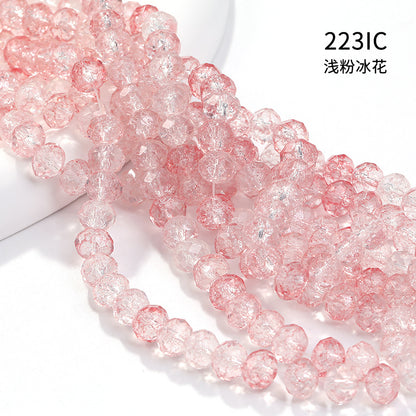 Multicolor Ice Flower Faceted Crystal Glass Beads - Wheel Scatter Bead Bracelet Necklace Accessories