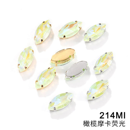 Cross-border wholesale: new horse-eye mocha fluorescent four-corner claw drill DIY accessory materials, footwear accessories