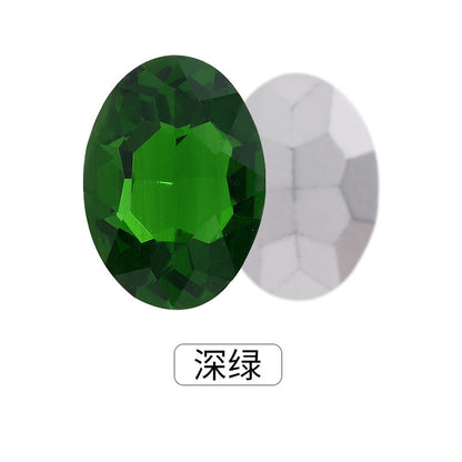 Oval Pointed Bottom Diamond Rhinestones - Crystal Glass Hair Accessories Wedding Dress Decoration