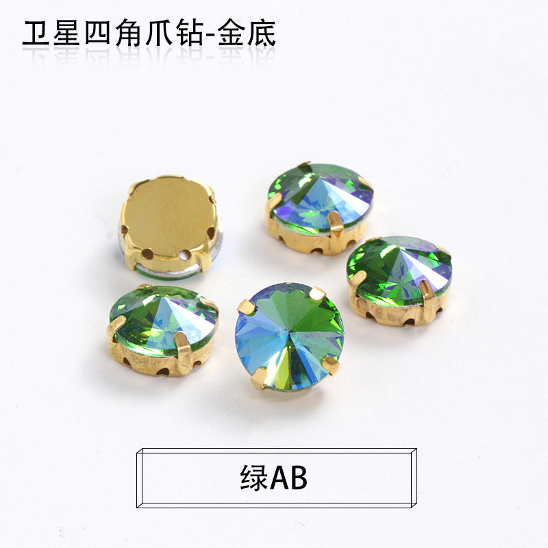 Xichuan new gold background satellite square corner hand sewing drill claw drill DIY clothing collar dress accessories material wholesale