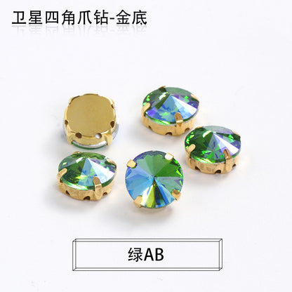 Xichuan new gold background satellite square corner hand sewing drill claw drill DIY clothing collar dress accessories material wholesale