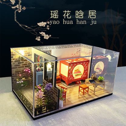 Meidai DIY Cottage Ancient Style Yao Hua Hanju Retro Juzao Jun Wooden Handmade Building Assembling Toys Creative Send