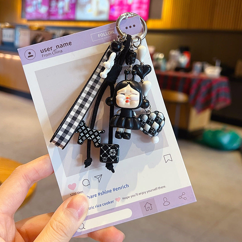 Handmade DIY little crying bag cute grain change baby keychain doll pendant, car bag keychain, doll small pendant