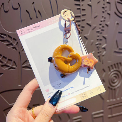 Creative Maillard DIY small drip slip keychain pendant female couple bag beaded mobile phone chain keychain pendant