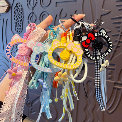 Creative miu dopamine KT cat bracelet keychain bag pendant accessories car school bag keychain pendant