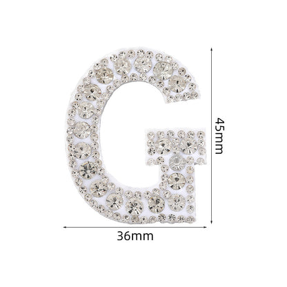 Full rhinestone letter diy clothing accessories white rhinestone hot rhinestone patch hot patch patch english 26 english letters