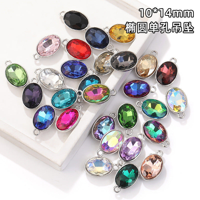 Cross-border wholesale oval pendants, zinc alloy pendants, earrings, bracelets, jewelry accessories, high-appearance oval single pendants