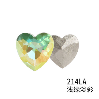 Xichuan heart-shaped light color LA series peach heart pointed bottom glass rhinestone DIY phone case accessories pointed bottom diamond sticker