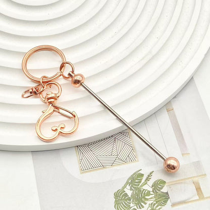 Creative DIY beaded keychain new color metal keychain electroplating gift bag hanging ornament spot wholesale