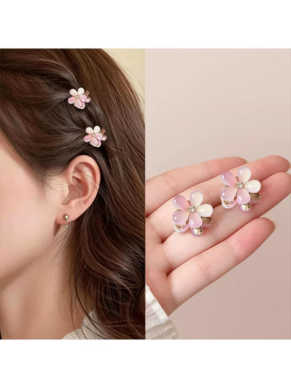 Small mini floral claw clip for women, high-end side, bangs hair clip for front front, delicate princess hair clip
