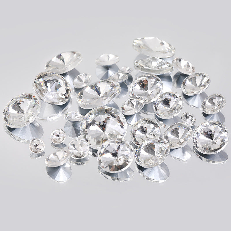 White satellite rhinestone pointed sole irregular diamond phone case, shiny rhinestones, shoes, bags, clothes, hat accessories, nail nail diamond pointed bottom satellite rhinestone