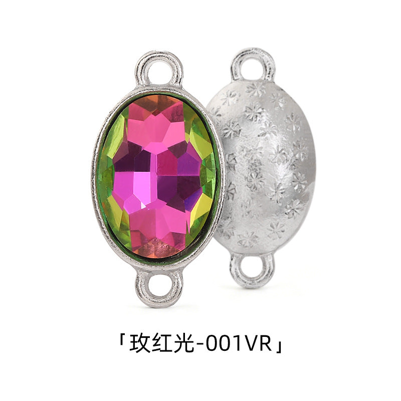 Oval 10*14mm double hanging zinc alloy silver chain headband pendant clothing DIY accessories hairpin headband hanging