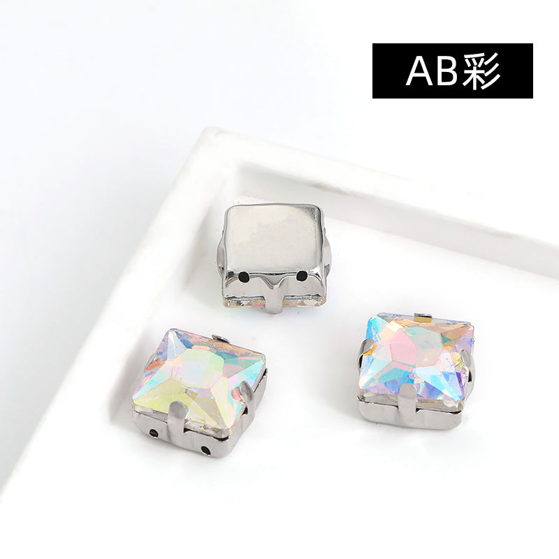 Square claw drill perforated hand sewing rhinestone wedding dress accessories handmade material accessories square claw drill