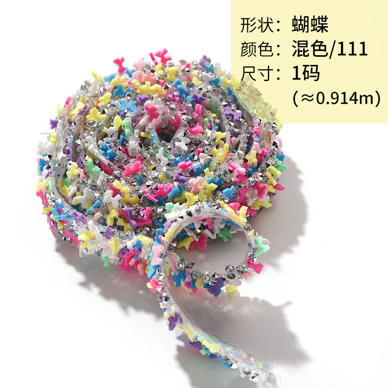 Resin Diamond Rhinestone Strips - Tear-Off Ready-to-Paste Sequins Hot Diamond Shoes Clothing Accessories and DIY crafty