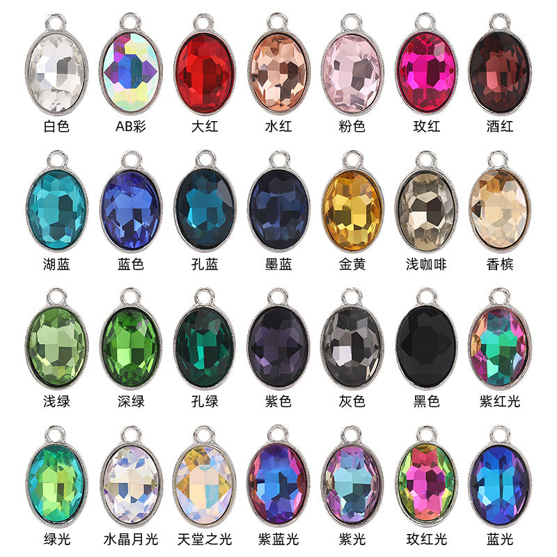 Cross-border wholesale oval pendants, zinc alloy pendants, earrings, bracelets, jewelry accessories, high-appearance oval single pendants