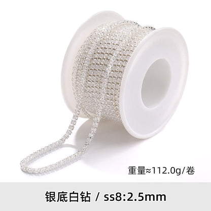 Zircon claw chain 2.5 3 4mm dense white rhinestone claw chain phone case, nail art, clothing, DIY accessories