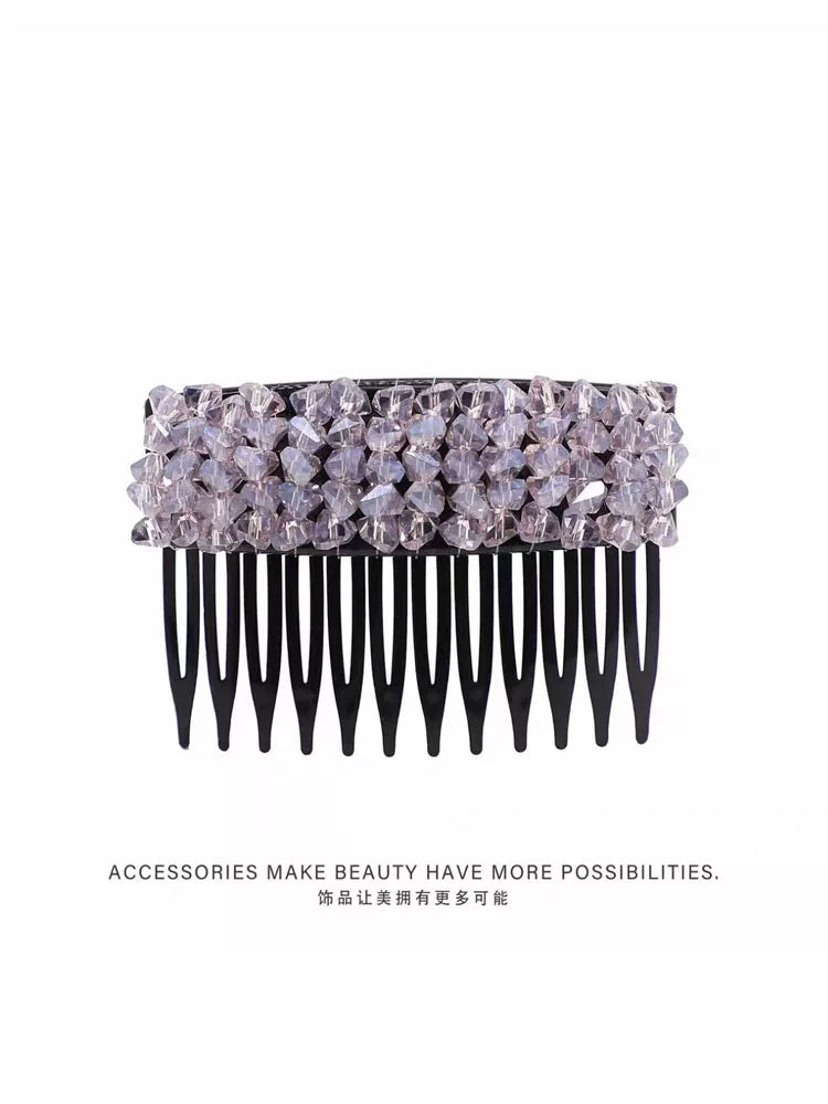 Elegant light luxury rhinestone hair comb, high-end inverted comb hair accessory, new style of bangs and loose hair organizer, side hair clip