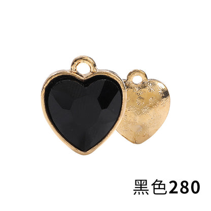 Xichuan zinc alloy peach heart crystal gold base single hanging heart-shaped glass diamond DIY jewelry earrings with diamonds pendant batch