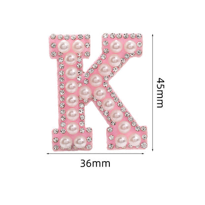 Hot Heat Patch Stickers with 26 English Letters DIY Accessories Clothing Accessories White Diamond Pink Nonwoven Fabric Stickers