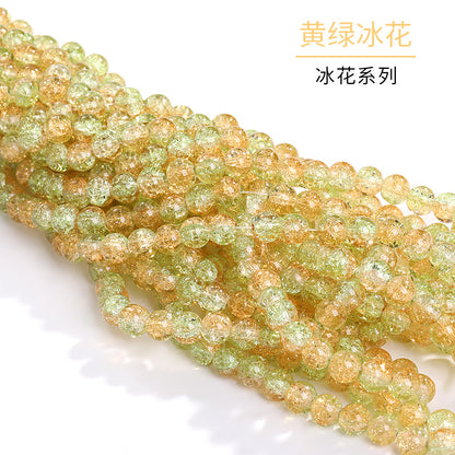 Xichuan autumn colorful ice flower jelly round beads DIY bracelet, necklace, jewelry, accessories, handmade perforated beads