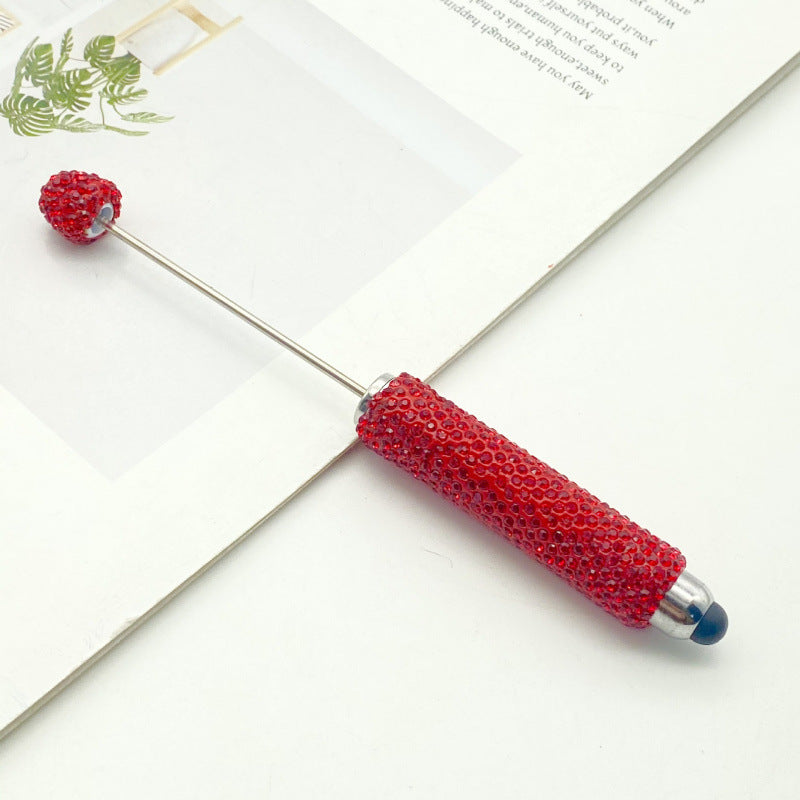 DIY touch screen full diamond ballpoint pen multi-function capacitive stylus cute pen ins solid color rhinestone touch screen pen in stock