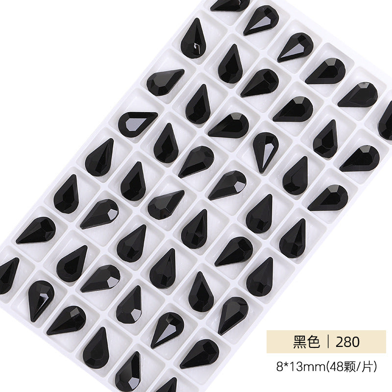 Cross-border source: Guazi pointed water drop, high-top diamond, special-shaped water rhinestone, DIY jewelry accessories, pointed bottom diamond, nail art sticker, diamond material