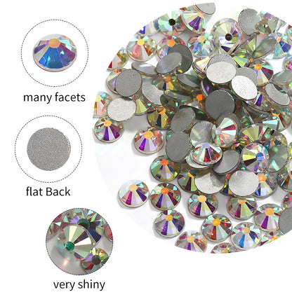 Flat Back Non-Hotfix Rhinestones - Glass Diamond 1440pcs Mobile Phone Case Accessories